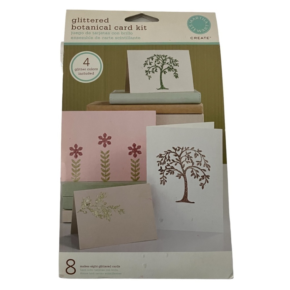 Martha Stewart Glittered Botanical Card Kit – Complete Crafting Set NWT